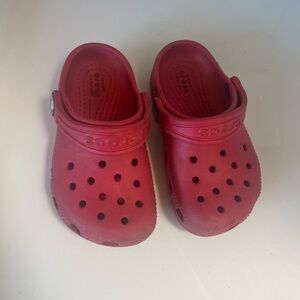 3/$10 CROCS Kids Red Shoes